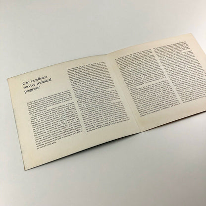 Can excellence survive technical progress? Fernand Baudin | Wynkyn de Worde, 1969