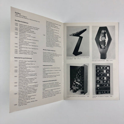 Fold-out card for Pol Bury Moving Sculptures and Cinetizations | Kasmin Ltd, 1967 [kinetic art]