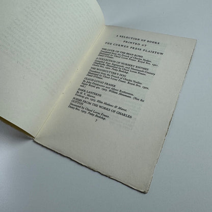 A catalogue of a selection of books printed at The Curwen Press Plaistow London on view at E. Weyhe Inc 794 Lexington Avenue, New York | introduction by Hamish Miles