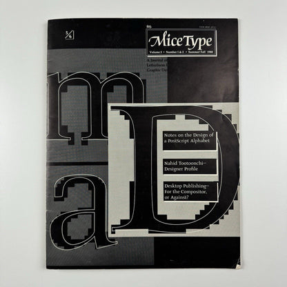 MiceType Alphabets Inc. Summer/Fall 1988 | Volume II, no. 1&2