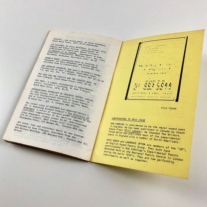 Poetry Toronto Newsletter 34, Oct 1978 | Festival of Sound Poetry | Lawrence Upton