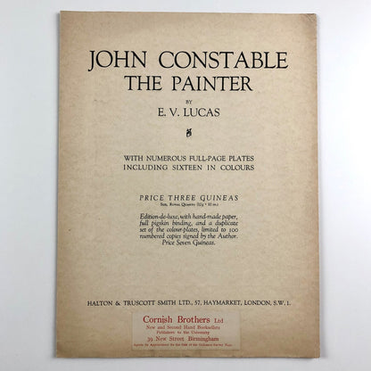 Prospectus for John Constable the Painter by E.V. Lucas | Halton & Truscott Smith
