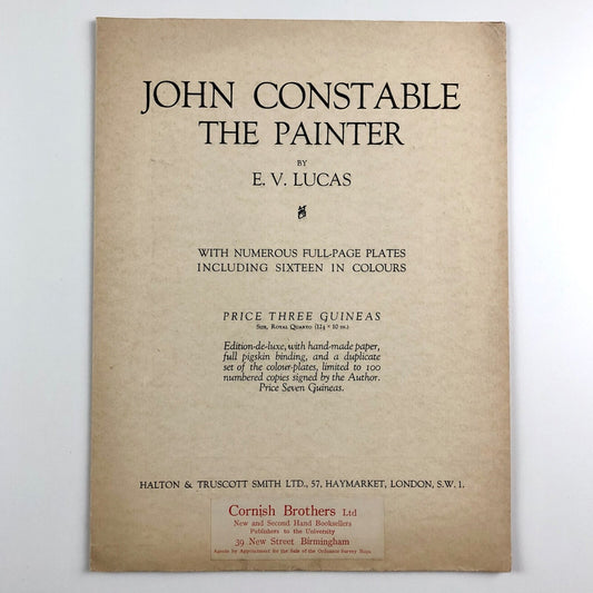 Prospectus for John Constable the Painter by E.V. Lucas | Halton & Truscott Smith