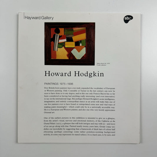 Folded card/guide for Howard Hodgkin. Paintings 1975-1996 | Hayward Gallery