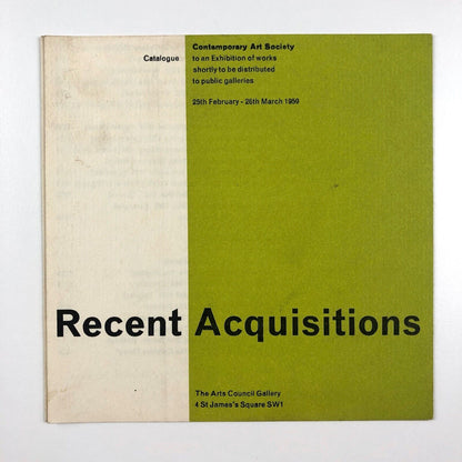 Recent Acquisitions: Contemporary Art Society | The Arts Council, 1959 catalogue