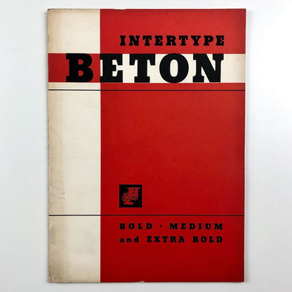 Beton Bold, Medium and Extra Bold | Intertype Corporation specimen booklet