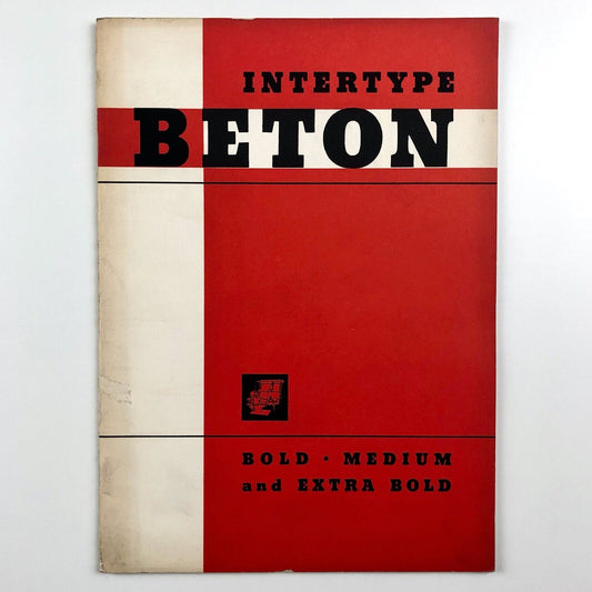 Beton Bold, Medium and Extra Bold | Intertype Corporation specimen booklet