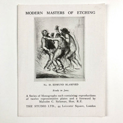 Leaflet for Edmund Blampied 'Modern Masters of Etching' | The Studio, 1926
