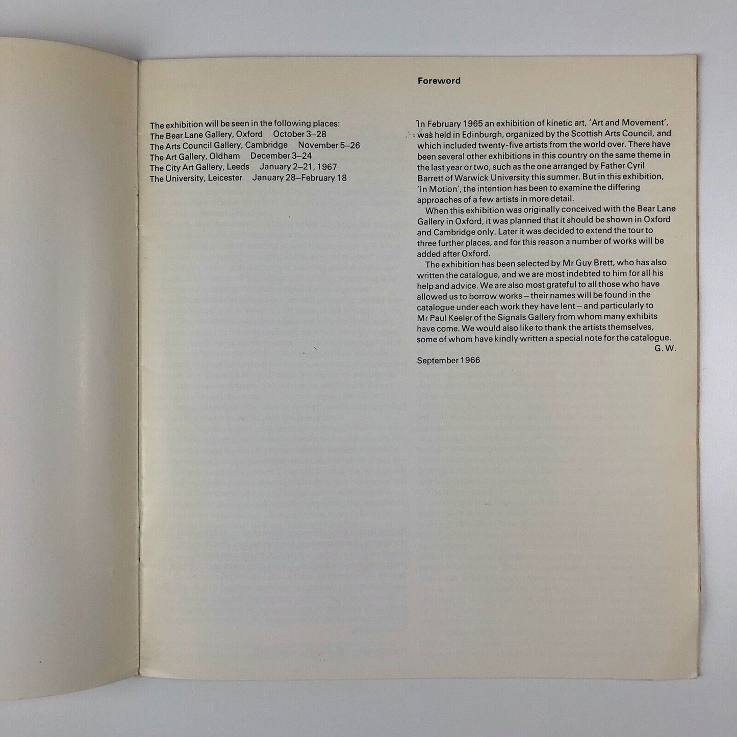 in motion | An Arts Council exhibition of kinetic art | Arts Council of Great Britain, 1966