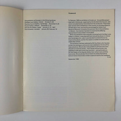 in motion | An Arts Council exhibition of kinetic art | Arts Council of Great Britain, 1966