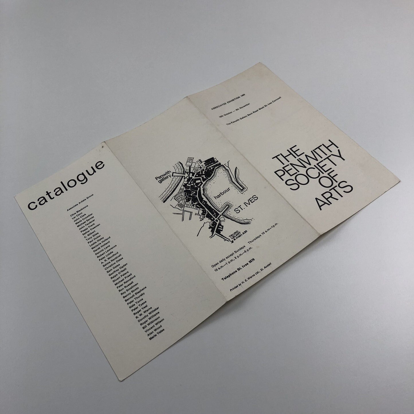 Folded card – The Penwith Society of Arts Associates Exhibition, 1966 St Ives