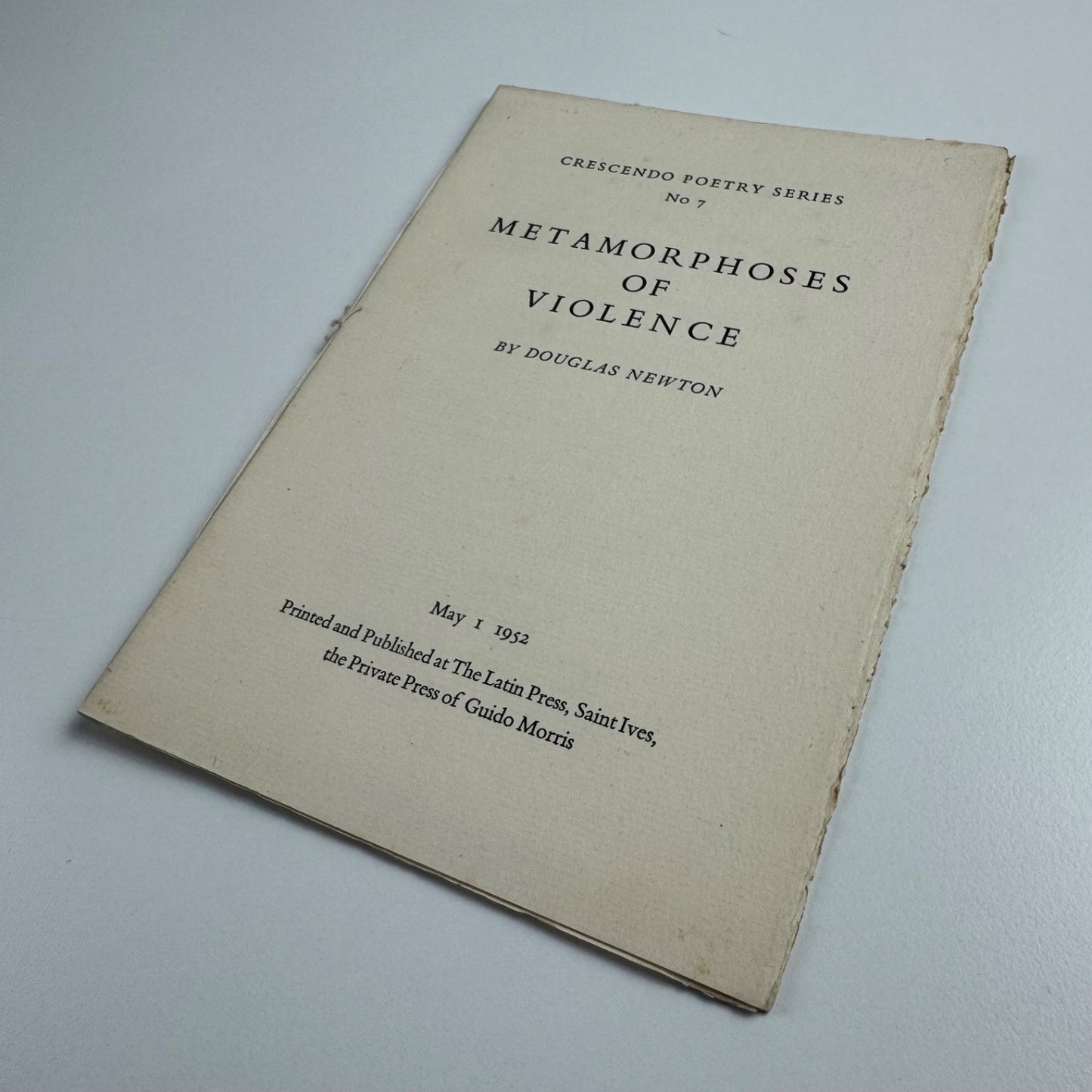 Metamorphoses of Violence Douglas Newton No 7 May 1952 Latin Press Guido Morris