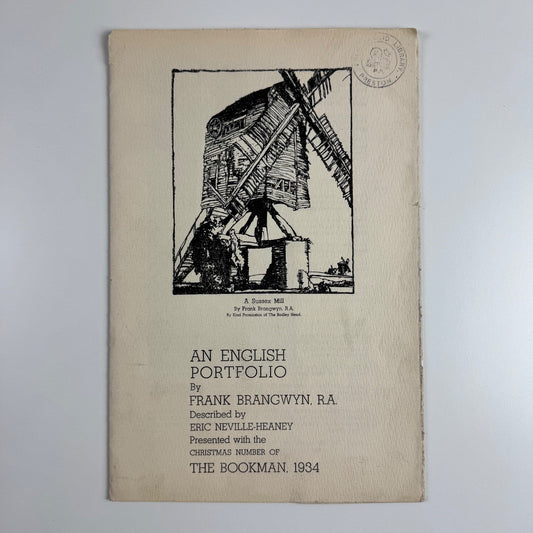 An English Portfolio by Frank Brangwyn Christmas number of The Bookman, Hodder & Stoughton, 1934