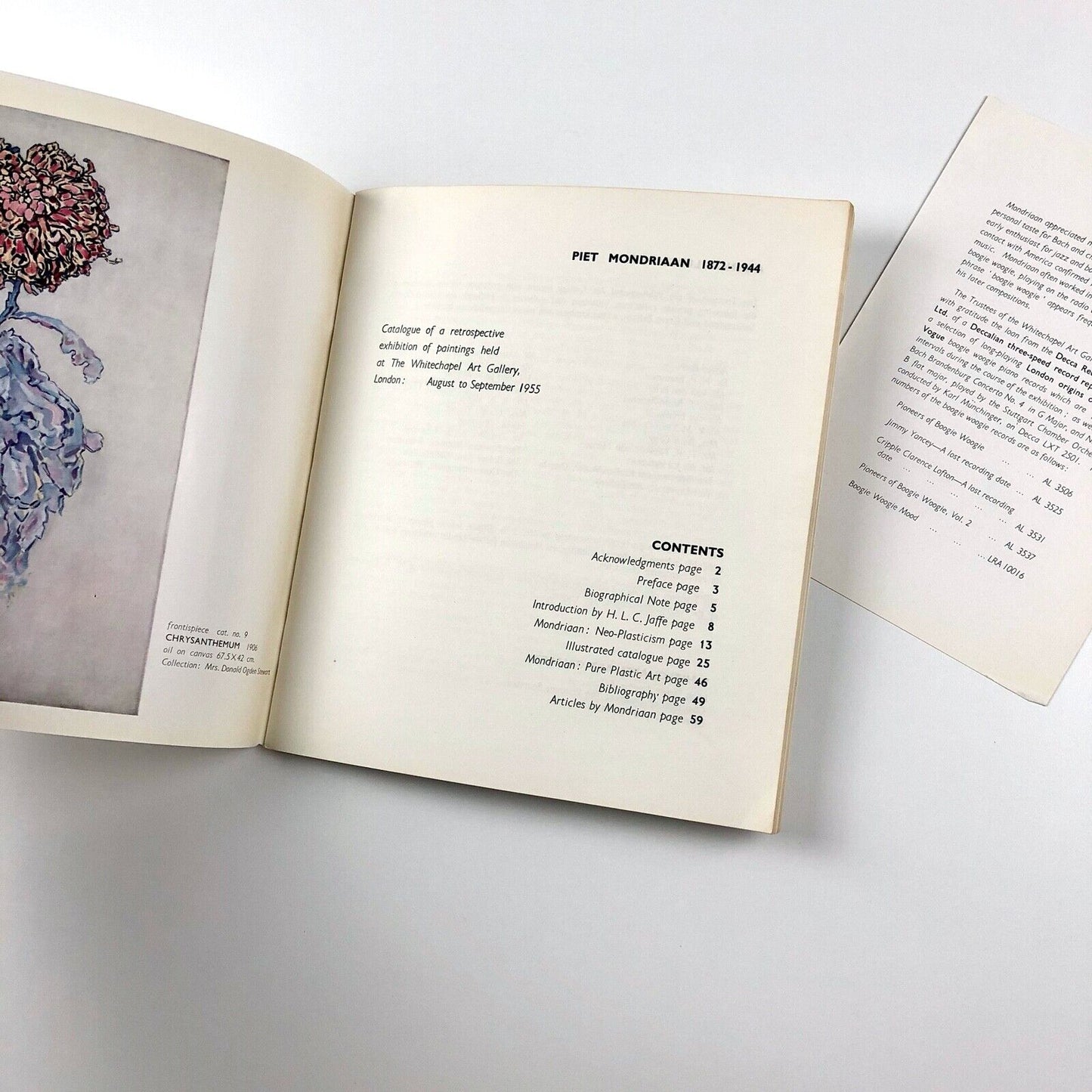 Piet Mondriaan 1872–1944 catalogue | Whitechapel Art Gallery London, 1955