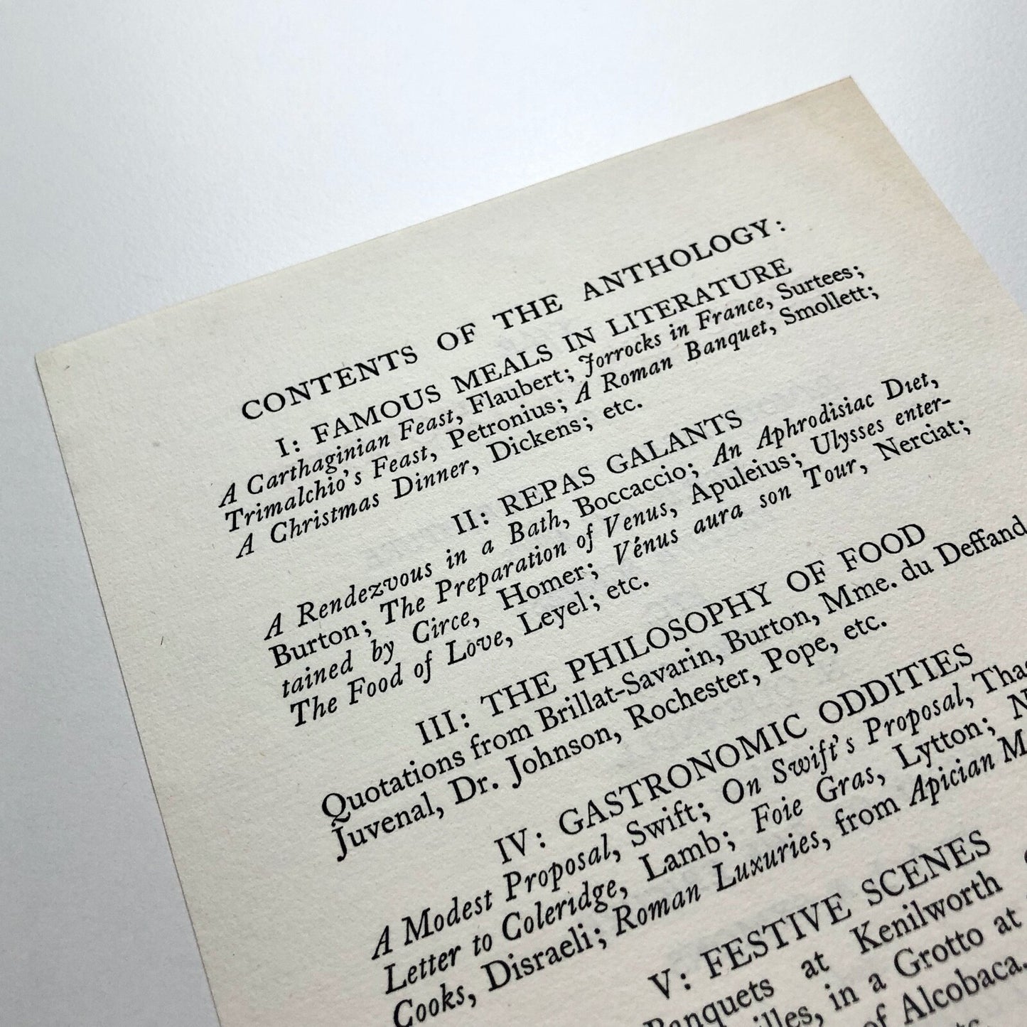 The Epicure's Anthology | The Golden Cockerel Press prospectus leaflet, 1936