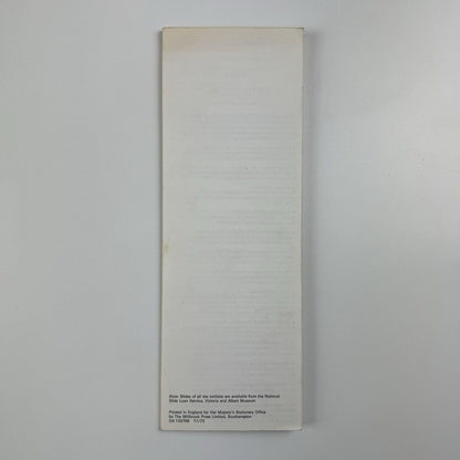 Folding card guide for E.McKnight Kauffer: Poster Art 1915-1940 travelling exhibition organised by V&A Circulation Dept 1973