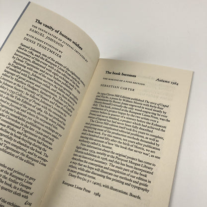 Rampant Lions Press Books designed and printed by Will and Sebastian Carter, 1984