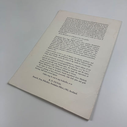 Prospectus for A Book of White Flowers by Elizabeth Cameron K.D. Duval 1980