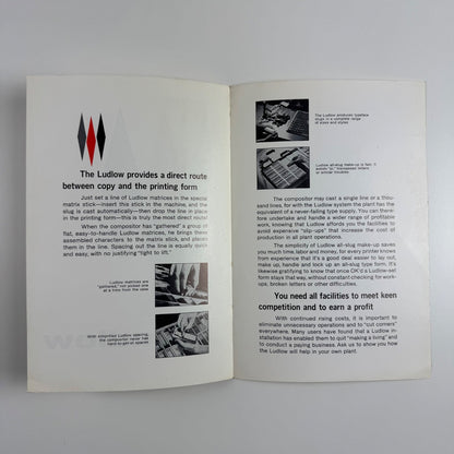 Two leaflets for Ludlow Typograph Company, Chicago Ludlow machinery