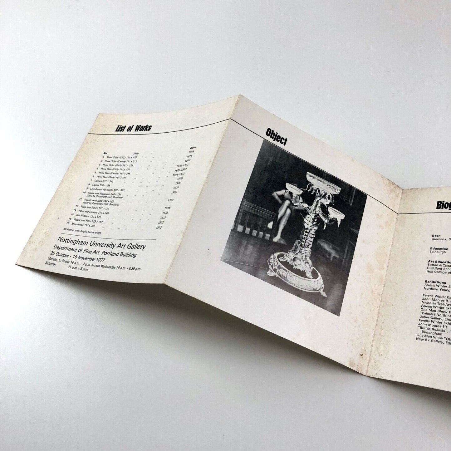 Paintings John Gray - Conceptual Realism | Nottingham University Art Gallery leaflet, 1977