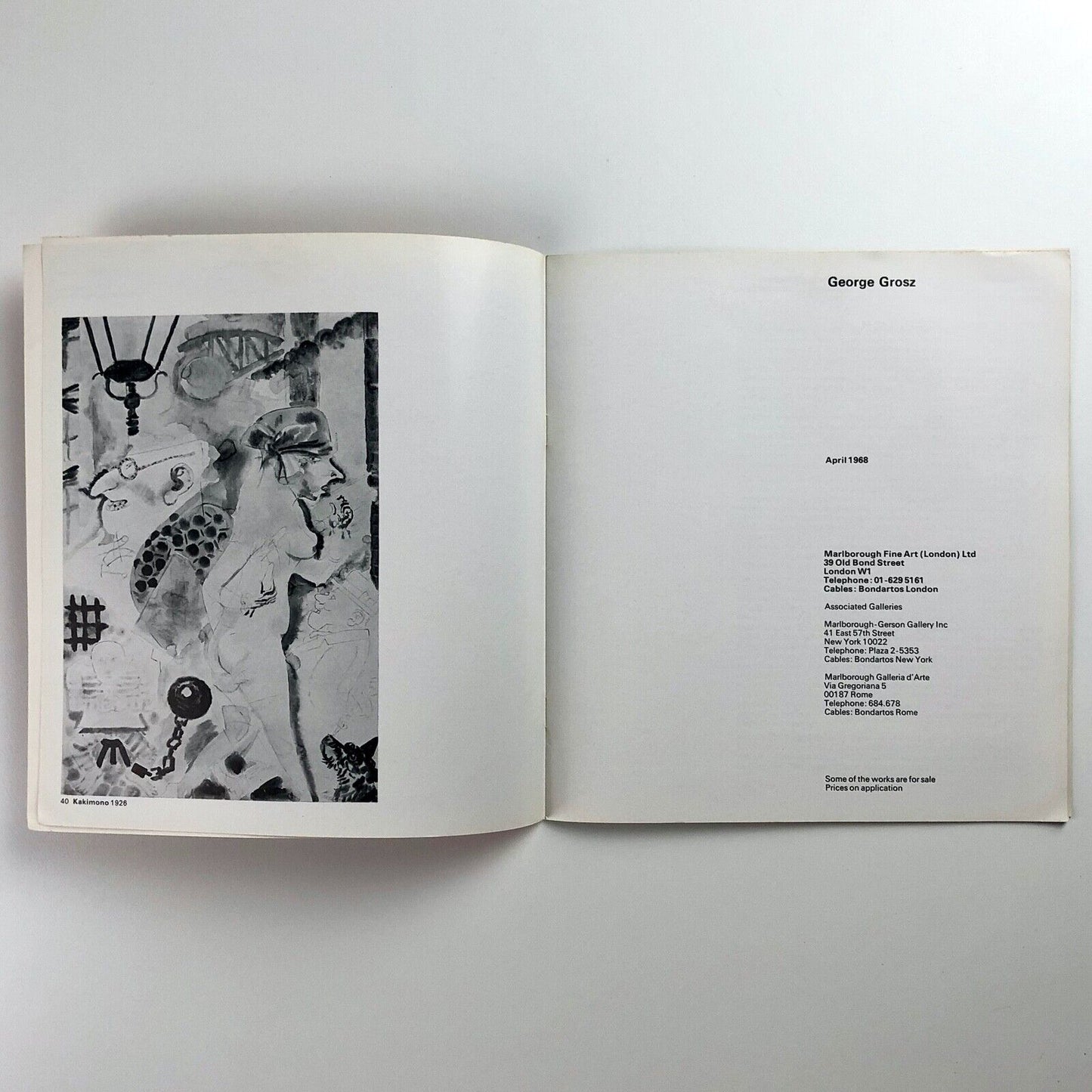 George Grosz | Marlborough exhibition catalogue, April 1968 | Design by Gordon House
