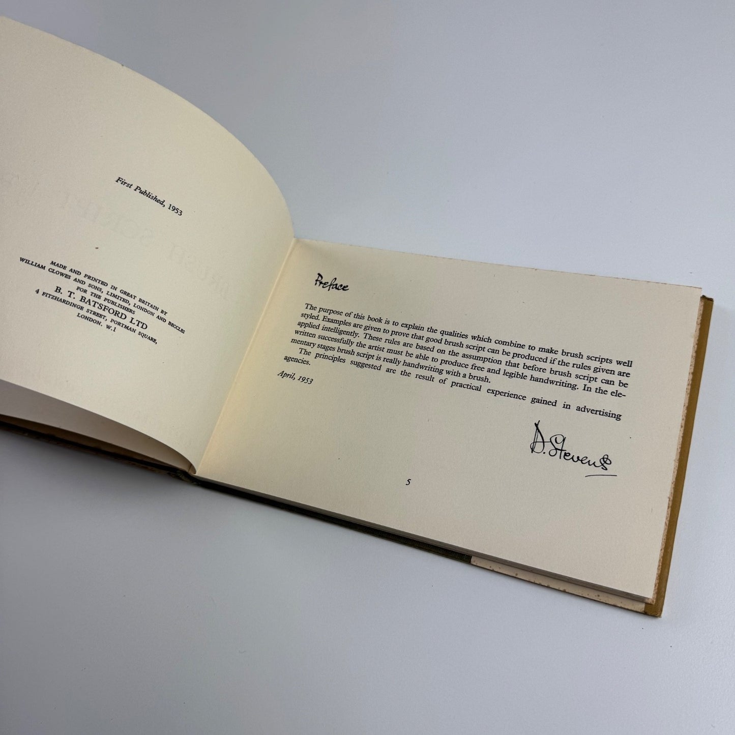 Brush Script by Donald Stevens | Batsford, 1953