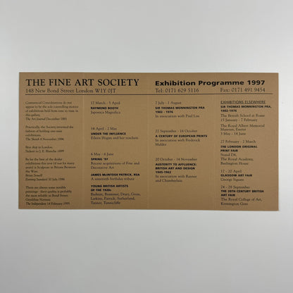 Fine Art Society | Exhibition programme leaflet for 1997