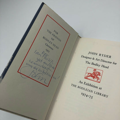 John Ryder | Designer & Art Director for The Bodley Head by Sonia Newby | Stella Press, Hatfield for The Bodleian Library, Oxford, 1974 | cover from engraving by David Loggan - inscribed