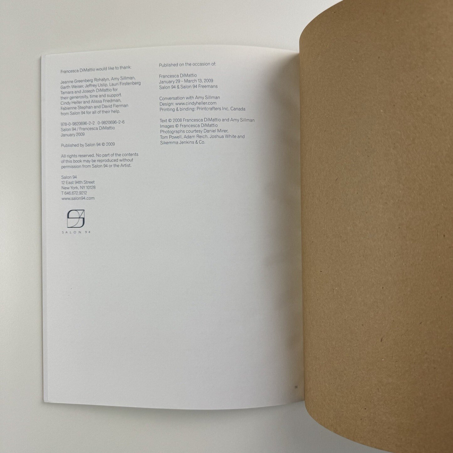Francesca DiMattio | Salon 94, New York 2009 exhibition catalogue