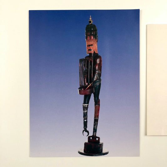 Two items of printed ephemera relating to the sculptor John Buckley | Private View invitation and ’Can Art Influence Politics’ card.