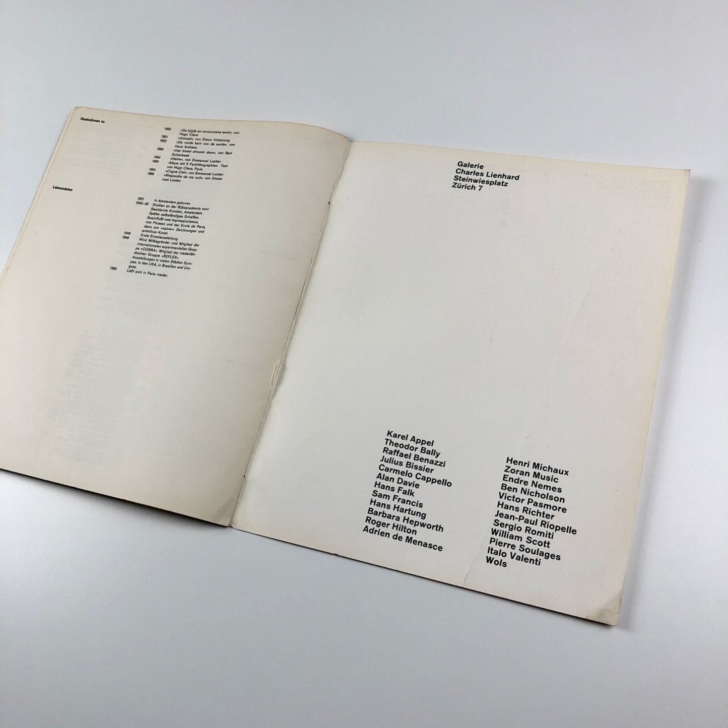Karel Appel | Galerie Charles Lienhard Zurich catalogue | Dec 1959 - Jan 1960