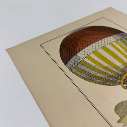 Coloured print hot air balloon The first Channel Crossing by Air | Aerial Press, 1956