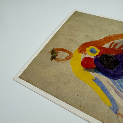 Private view invitation card for the Sonia Delaunay retrospective exhibition Oils gouaches pastels works from 1907 to 1965 held at Gimpel Fils from 1 February 1966