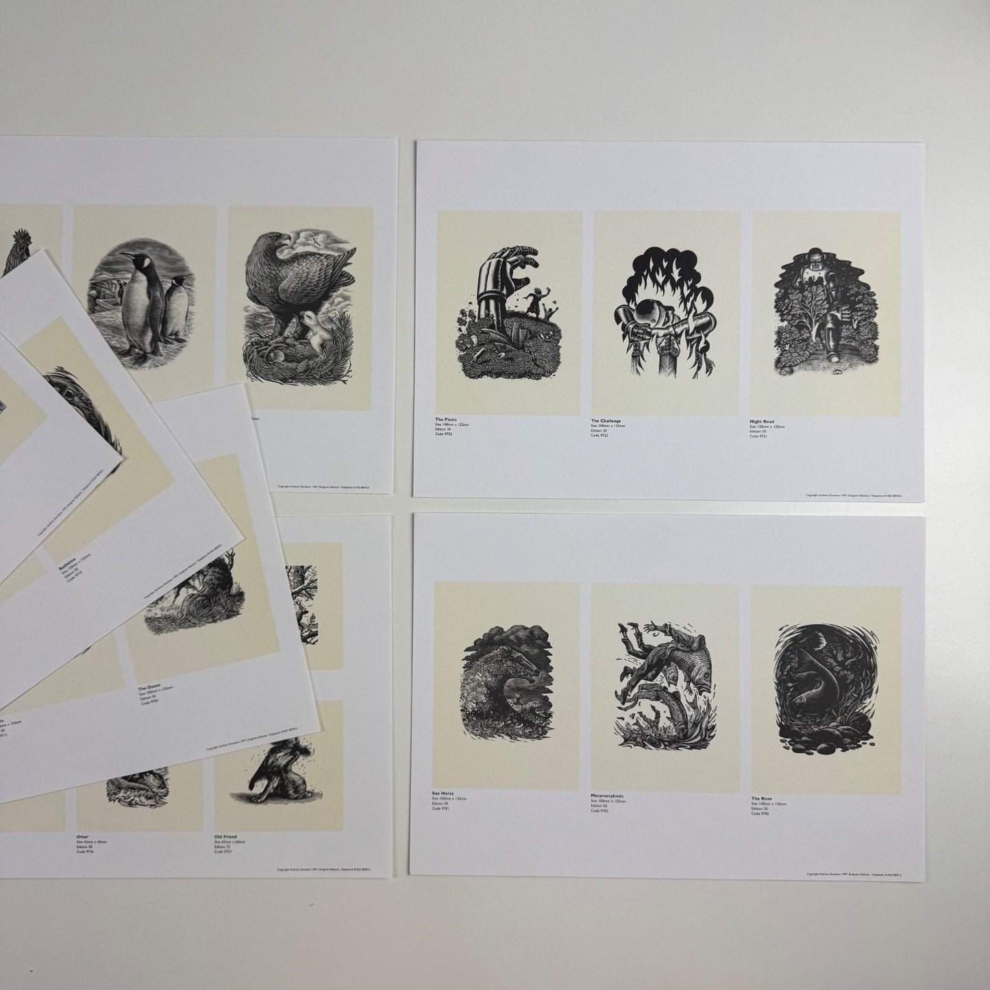 Folder promoting Andrew Davidson wood-engravings for Endgrain Editions 1997