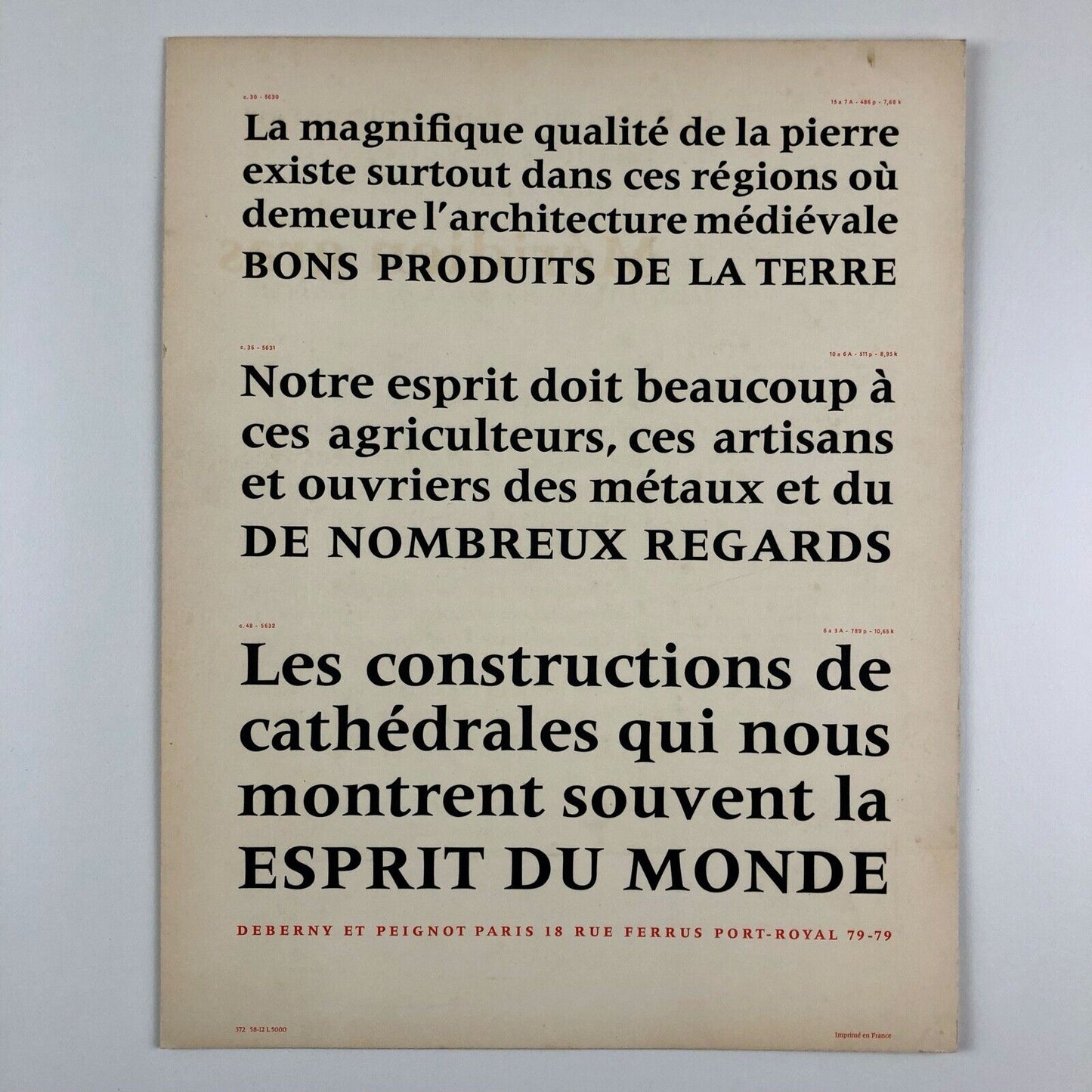 Méridien Gras type specimen leaflet | Deberny et Peignot | Adrian Frutiger 1953?