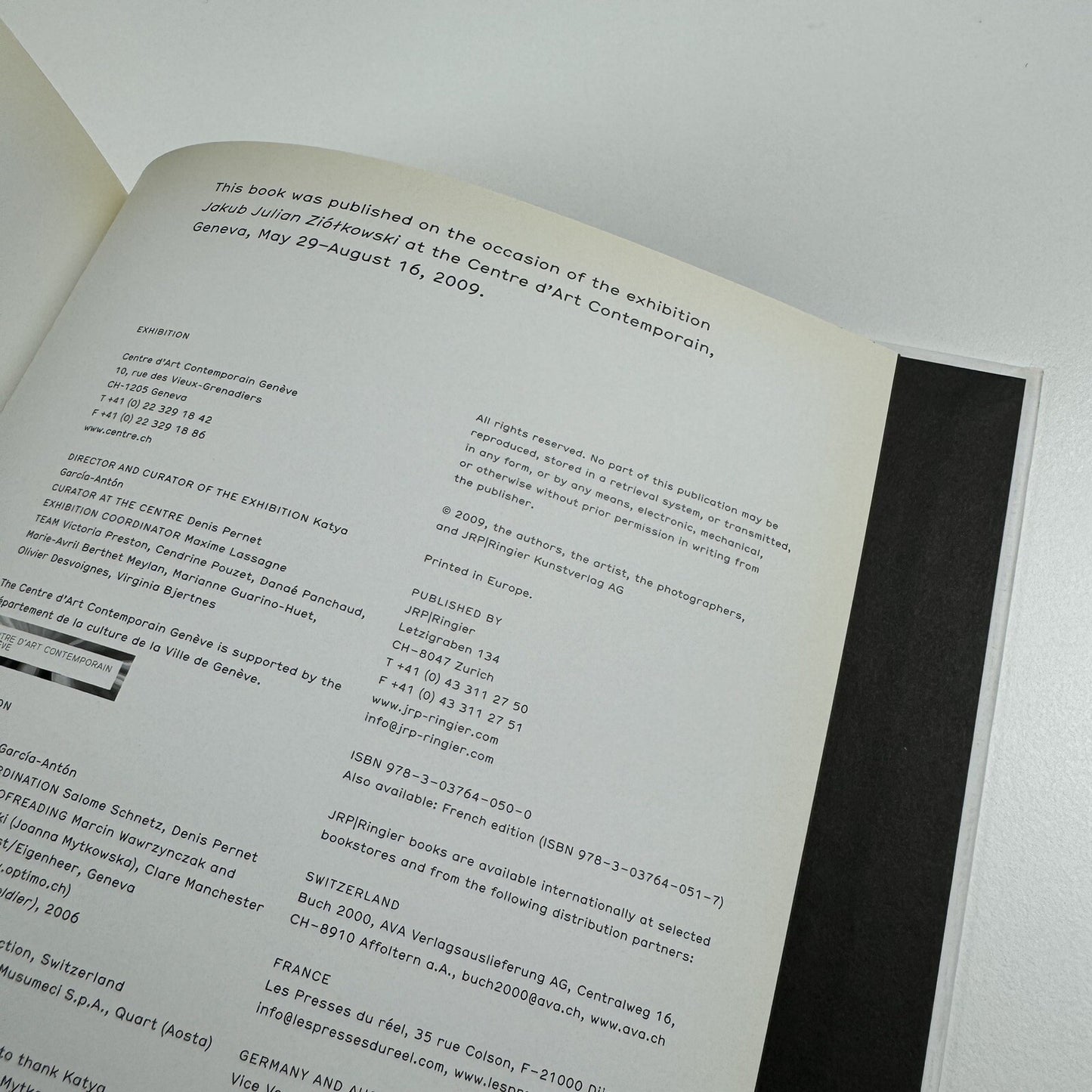 Jakub Julian Ziotkowski | Centre d’art Contemporain, Geneva 2009 exhibition catalogue