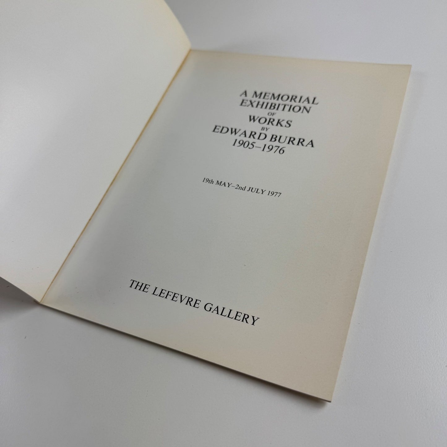 A memorial exhibition of the works of Edward Burra | Lefevre, 1977