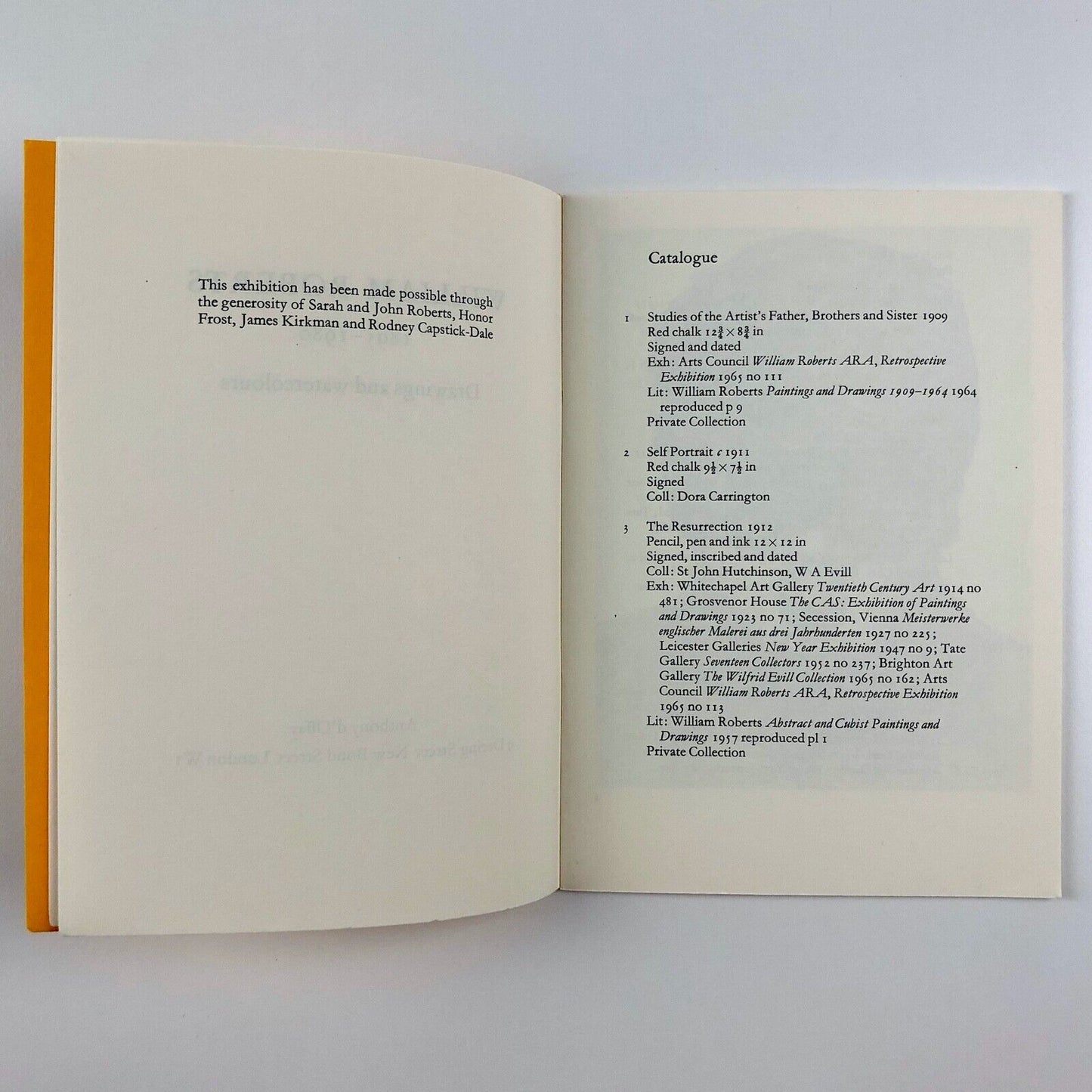 William Roberts Drawings & Watercolours | Anthony d'Offay catalogue booklet, undated