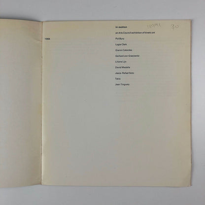 in motion | An Arts Council exhibition of kinetic art | Arts Council of Great Britain, 1966