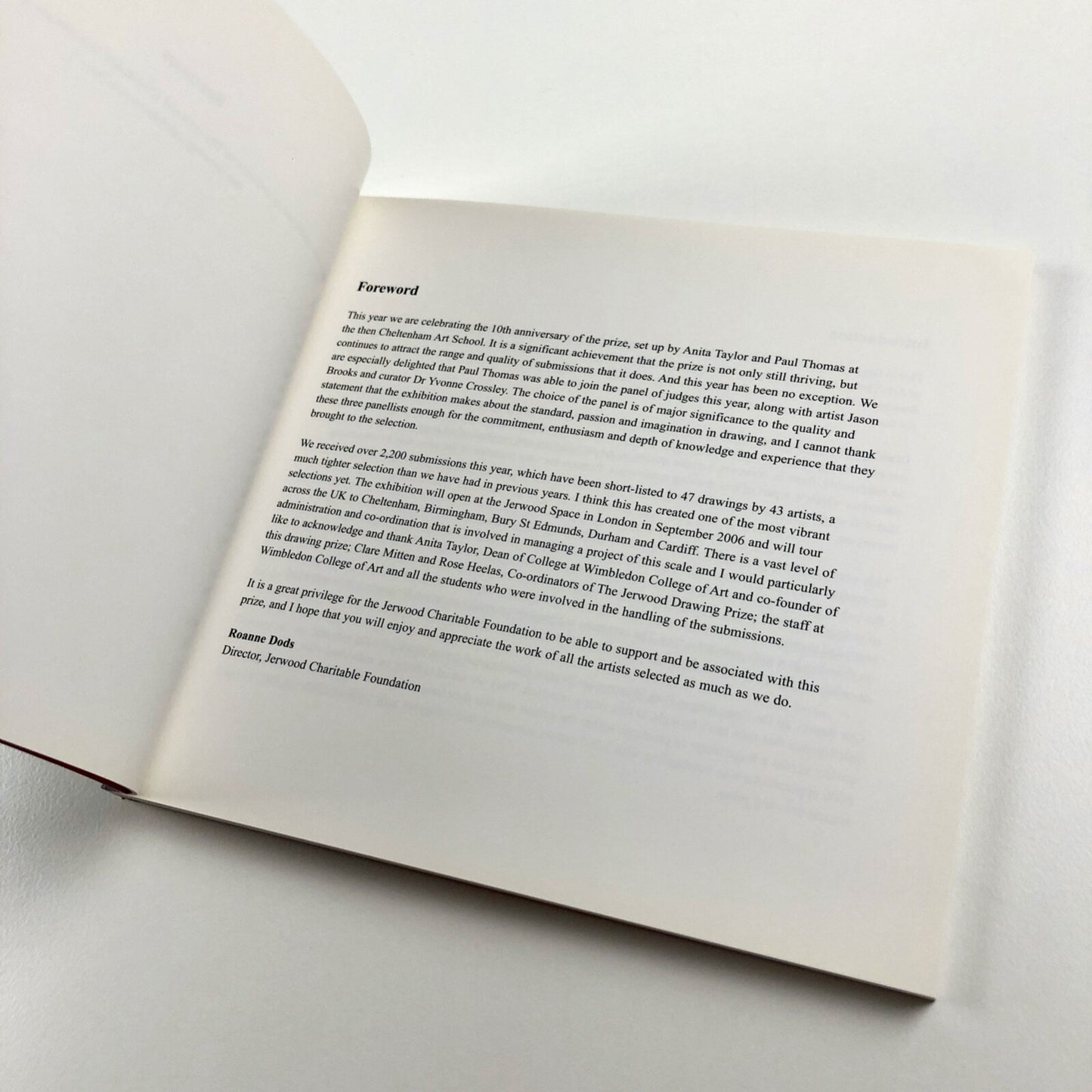 Jerwood Drawing Prize 2006 catalogue of exhibits