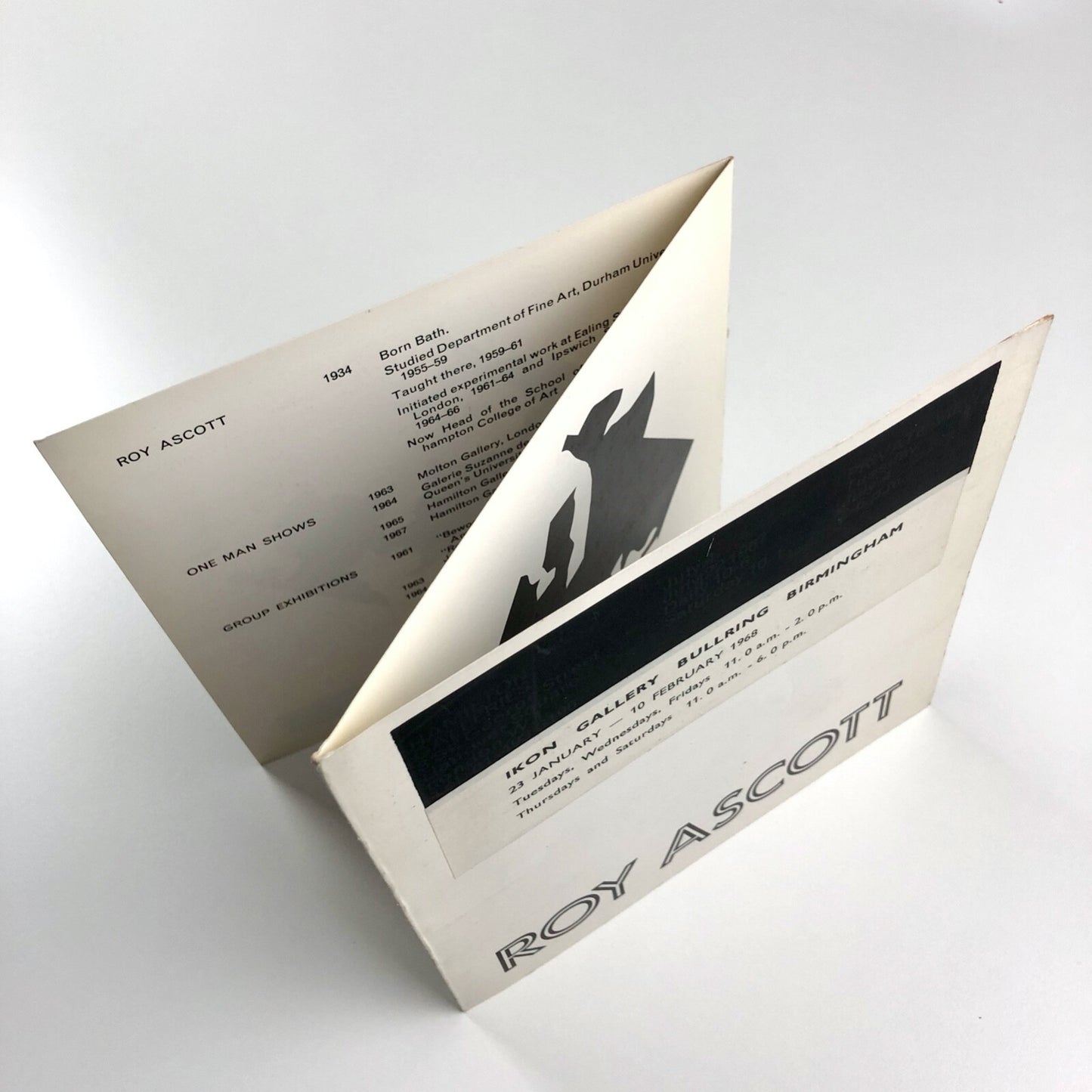 Roy Ascott – Ikon Gallery Birmingham | 6-page concertina folded leaflet, 1968