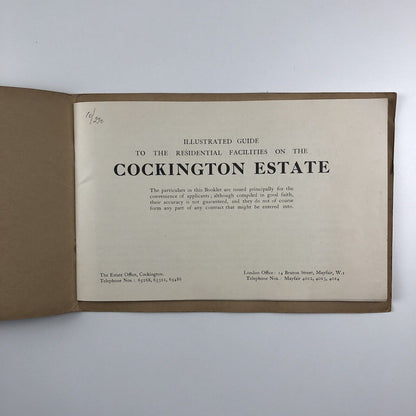 Cockington Its History and Its Future. A guide to the Cockington Estates [Torquay] with illustrations & particulars of development, 1935 | introduction by Sir Cecil Harcourt-Smith