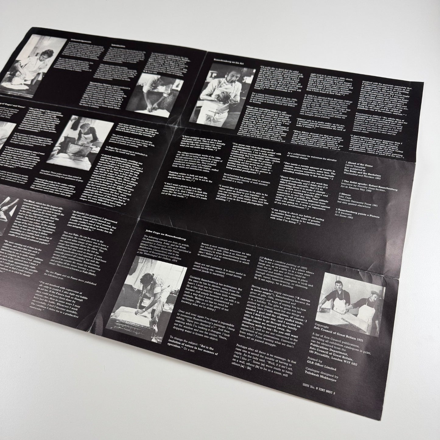 Fold-out poster/leaflet for Pages and Fuses and other prints by Robert Rauschenberg | Welsh Arts Council, 1975