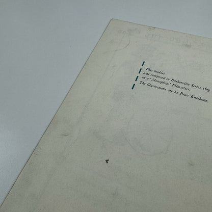 Leaflet The myth of the one-man machine. Monotype Monophoto | Peter Kneebone illustrations, undated