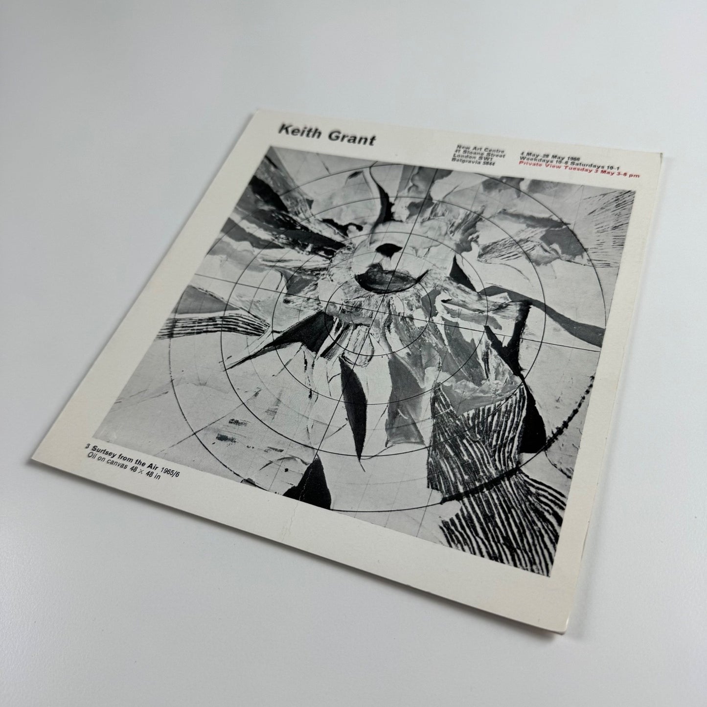Folding card/catalogue Keith Grant | New Art Centre, London, 1966