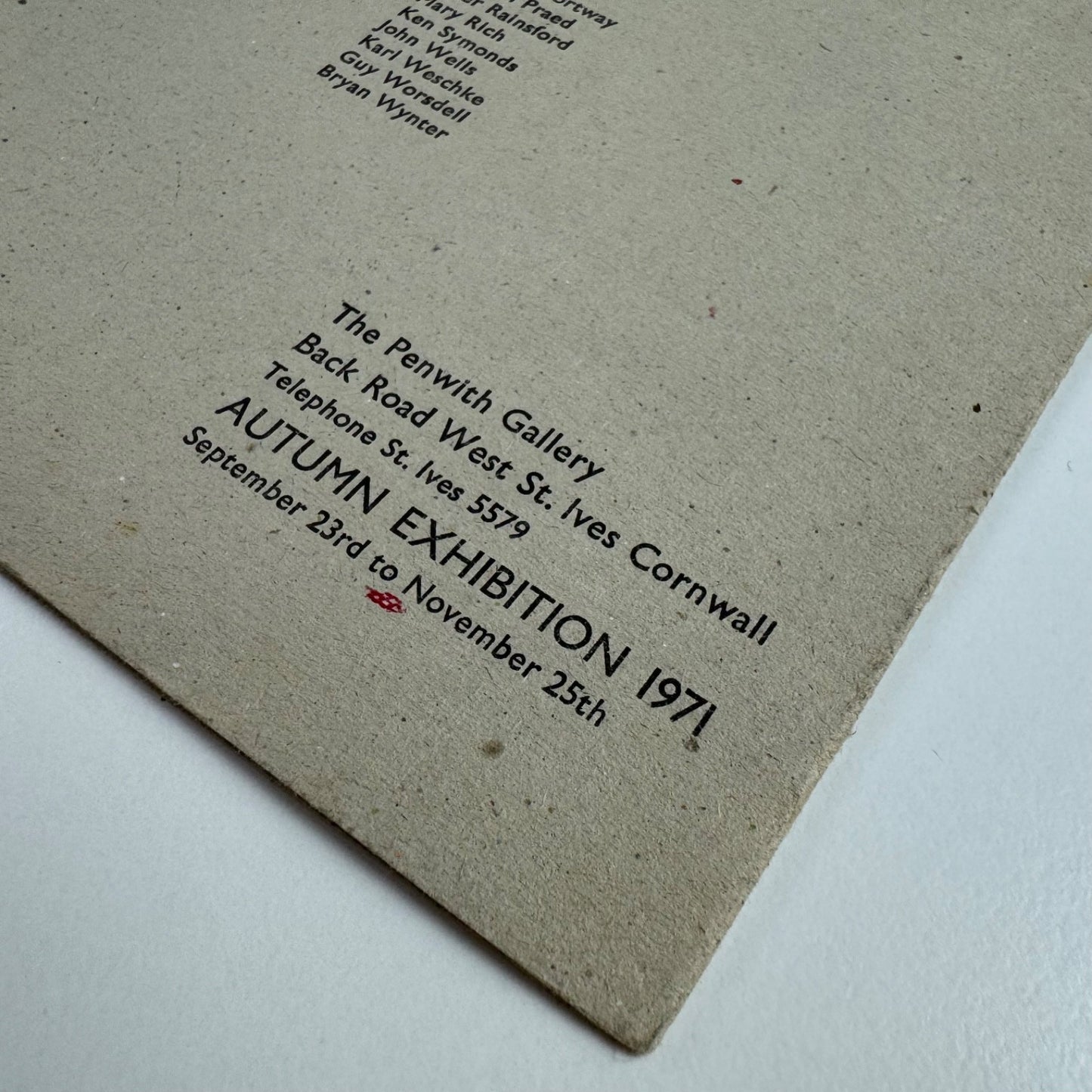 Catalogue Penwith Society Gallery Autumn exhibition 1971