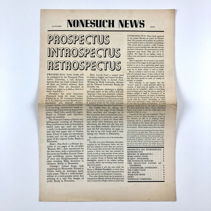 Nonesuch News – Autumn 1955 Nonesuch Press