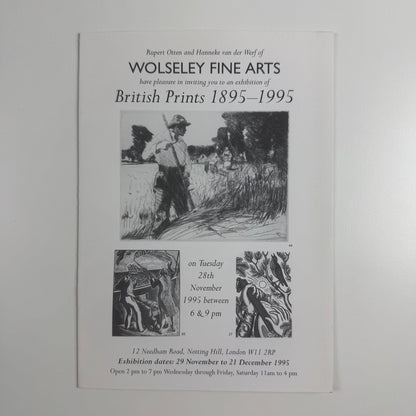 Folding card for British Prints 1895-1995 | Wolseley Fine Arts 1995