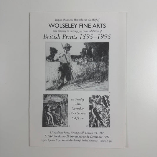 Folding card for British Prints 1895-1995 | Wolseley Fine Arts 1995