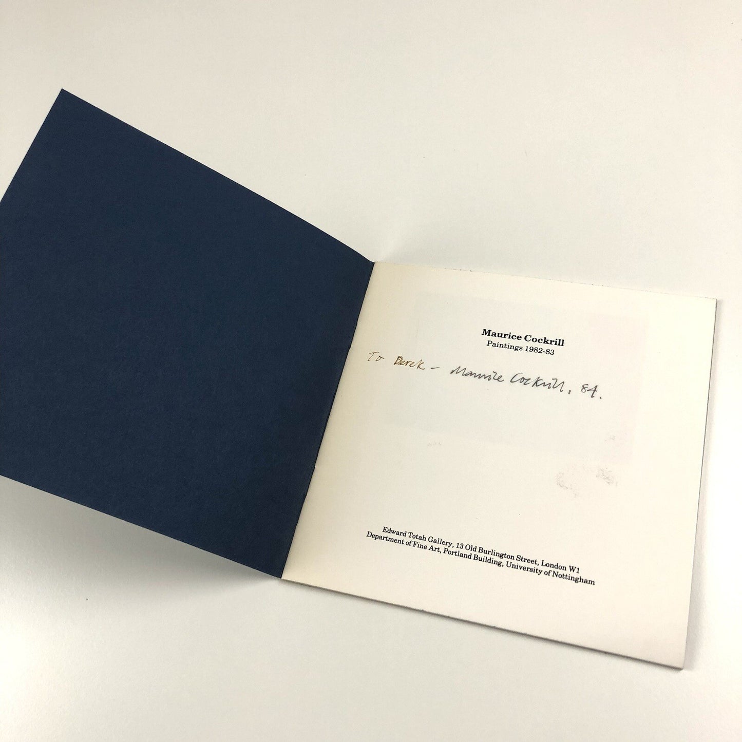 Maurice Cockrill Paintings 1982-83 | Edward Totah Gallery catalogue, 1984 | Inscribed by the artist